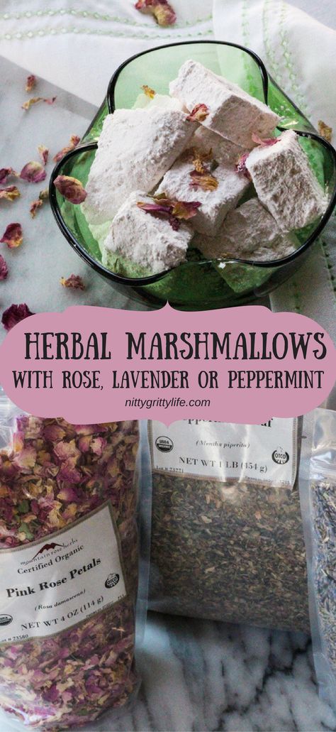 herbal marshmallows Herbal Candy Recipes, Herbal Marshmallows, Herbal Desserts, Herbal Cookies, Wiccan Recipes, Magick Recipes, Herbalist Apothecary, Herbs Cooking, Herbal Diy