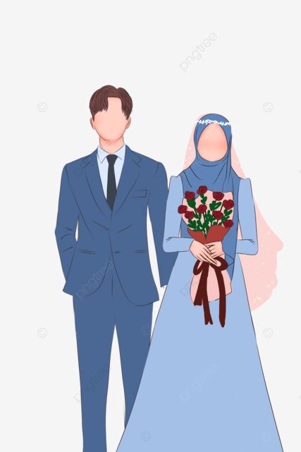 Animasi Wedding Muslim, Muslim Couple Cartoon, Wedding Couple Dress, Muslim Wedding Couple, Muslim Cartoon, Bride Hijab, Wedding Couple Cartoon, Couple Inspiration, Dress Png