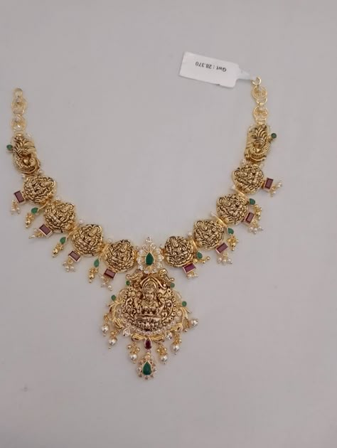 Gold Necklace Designs 30 Grams, 30 Grams Necklace Designs, Necklace Under 30 Grams Gold, Necklace In 30 Grams Gold, 30 Grams Gold Necklace Indian, 30 Grams Gold Haram Designs, Pretty Gold Necklaces, Gold Stone Necklace, Wedding Jewelry Sets Bridal Jewellery