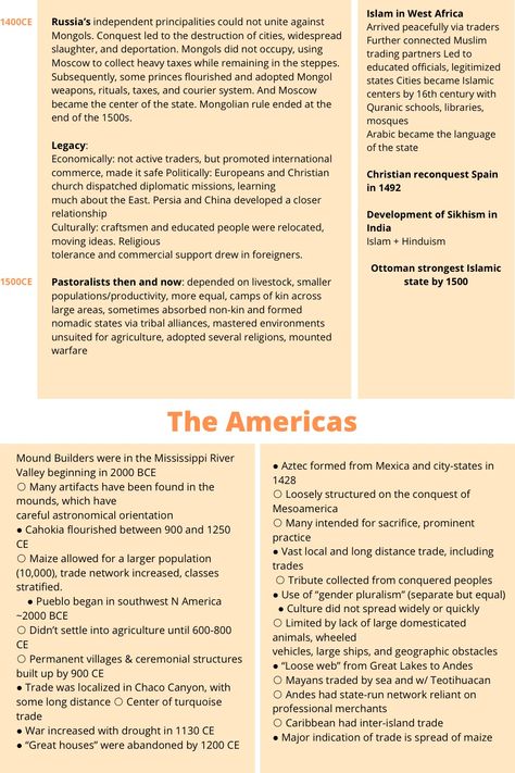 Very useful cheat sheet for units 1 and 2 of AP world history. #study #school #online Ap World History Notes Unit 1, History Cheat Sheet, Perfect Bio For Instagram, Highschool Notes, Manifesting School, World History Notes, Ap World History Notes, History Revision, Ap History