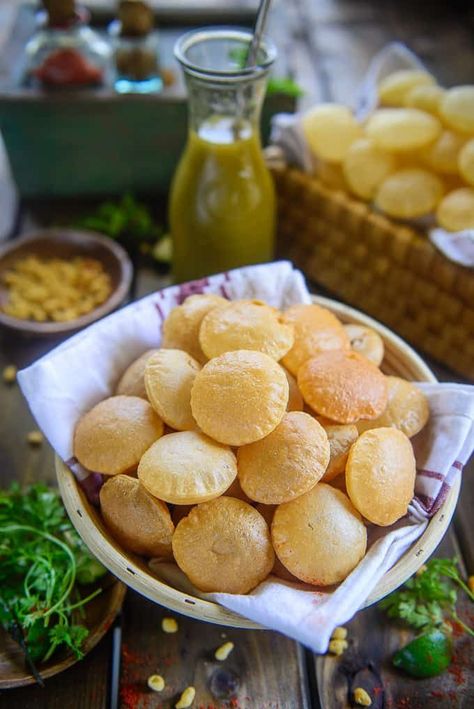 The craving for Golgappa is so real and unpredictable, right? So, why not make Golgappa at home and munch them whenever you like? Therefore, my today's special recipe is all about how to make Suji Golgappa and Atta Golgappa at home! You better note it down, okay? #Indian #StreetFood #Golgappa #PaniPuri #Puchka Dahi Poori, Pani Poori, पानी पूरी, Dahi Puri, Pani Puri Recipe, Puri Recipe, Puri Recipes, Pani Puri, Chaat Recipe