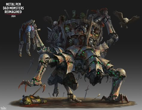 ArtStation - Cadaver Collector - Metal Pen D&D Monsters Reimagine Artjam, Brian Valeza Cadaver Collector, Dnd Horror, Dungeon Master's Guide, D D Monsters, Dragon Images, Dnd Monsters, Fantasy Beasts, Monster Concept Art, Metal Pen