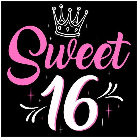 Vector sweet 16 birthday girl teenager t... | Premium Vector #Freepik #vector #celebration-card #happy-card #birthday-greeting #birthday-banner Happy Birthday Teenager, Design For Tshirt, Pink Sweet 16, Fb Cover Photos, Happy 16th Birthday, Holiday Nail Designs, Card Print, Girls 16, Fb Covers