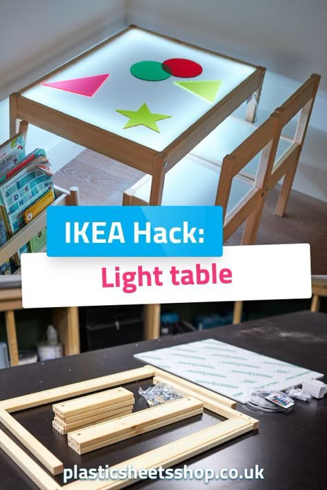 Ikea Light Box Hack, Light Table Diy How To Make A, Homemade Light Table, How To Make A Light Table Preschool, Ikea Light Table Hack, Ikea Flisat Light Table, How To Make A Light Table, Toddler Light Table, Ikea Latt Table Hack Sensory