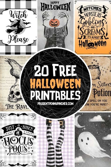 Spooky Halloween Printables Free, Cute Halloween Printables Free, Free Spooky Printables, Halloween Frames Printables, Fall Decor Printables Free, Free Printable Gothic Wall Art, Halloween Ephemera Free Printables, Free Halloween Decorations, Free Printable Halloween Wall Art