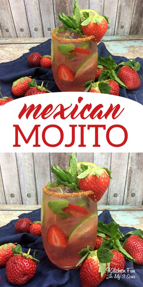 Mexican Mojito, Mojito Recipes, Mexican Drink Recipes, Mojito Drink, Mexican Cocktails, Alcholic Drinks, Mexican Drinks, Mojito Cocktail, Mojito Recipe