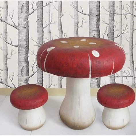 Enchanted Forest Nursery Sculptures & Statues, Enchanted Forest Furniture, Enchanted Forest Theme Room, Toadstool Table, Enchanted Forest Nursery Theme, Enchanted Forest Bedroom, Forest Nursery Theme, Enchanted Forest Nursery, Book Nursery