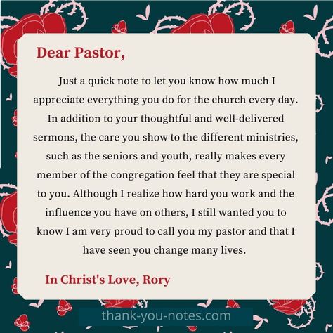 Thank You To Parents, Sample Thank You Notes, Powerful Sayings, Thank You Pastor, Pastor Appreciation Day, Thank You Poems, Appreciation Letter, I Still Want You, Appreciation Message