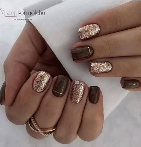 Wow Nails, November Nails, Fall Gel Nails, Vintage Nails, Striped Nails, Cute Gel Nails, Sparkle Nails, Shellac Nails, Nails 2023