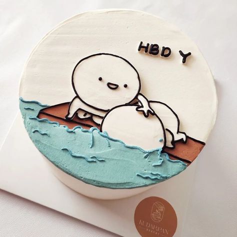 Cute Funny Birthday Cake, Design For Cakes Ideas, Mini Cakes Ideas For Boyfriend, Drawing Cake Design, Funny Cake Designs For Boyfriend, Birthday Cake For Male Bestie, Cake For Male Friend, Bento Cakes For Him, Simple Bday Cake Ideas