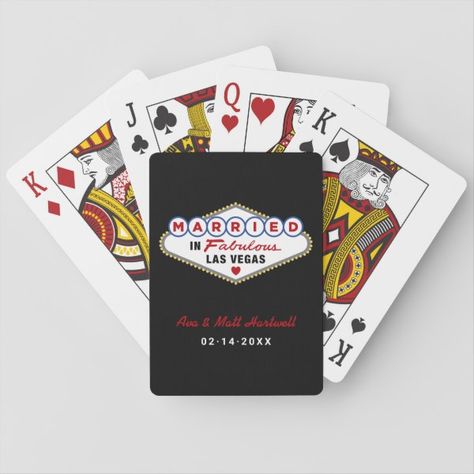 Married in Fabulous Las Vegas Wedding Monogram Poker Cards Vegas Wedding Invitations, Vegas Wedding Favors, Wedding Vegas, Gold Playing Cards, Las Vegas Wedding, Wedding 2025, Wedding Monogram, Vegas Baby, Elopement Ideas