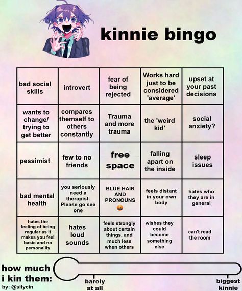 Most of these are based off her music video Junko Kinnie Bingo, Kinnie Playlist, Milgram Kinnie Bingo, Aventurine Kinnie Bingo, Nene Kinnie Bingo Project Sekai, Pjsk Kinnie Bingo, Kinnie Bingo, Pjsk Kin Quiz, Abnormality Dancin Girl