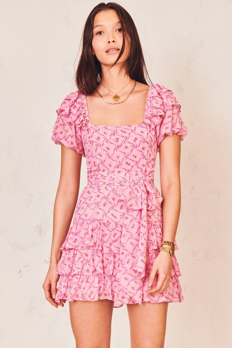 Mini Frock, Love Shack Fancy, Looks Vintage, Pink Dress, Cute Dresses, Dresses For Sale, Chic Style, Casual Dress, Short Sleeve Dresses