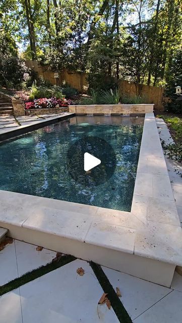 Luke Burbank/Artistic Pools Inc. on Instagram: "14'x26' rectangle pool with ivory travertine coping and decking in Sandy Springs GA. #artisticpools #luxurypools #gapoolbuilder #swimmingpool #pools #swimmingpools #pool #poolparty #poolmanluke #pebbletec #poolman #infloorcleaningsystem #jandypoolproducts #atlantapoolbuilder #masterpoolsguild #masterpoolstn #poolguy" Jacuzzi Waterfall Into Pool, Pool Spa Combo, Inground Hot Tub, Ivory Travertine, Exercise Pool, Dipping Pool, Rectangle Pool, Pool Waterfall, Luxury Pools