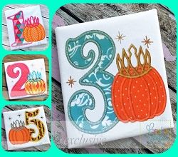 Pumpkin Princess Numbers Set - 4 Sizes! | What's New | Machine Embroidery Designs | SWAKembroidery.com Creative Appliques Crown Applique, Number Embroidery, Pumpkin Princess, Autumn Embroidery, Pdf Design, Machine Applique Designs, Fox Embroidery, Machine Embroidery Applique, Machine Applique