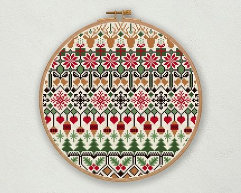 Christmas Cross Stitch Pattern Modern Christmas Embroidery | Etsy Scandinavian Christmas Ornaments, Christmas Sampler, Snowflake Cross Stitch, Butterfly Cross Stitch Pattern, Christmas Embroidery Patterns, Holiday Cross Stitch, Butterfly Cross Stitch, Nature Cross Stitch, Winter Cross Stitch