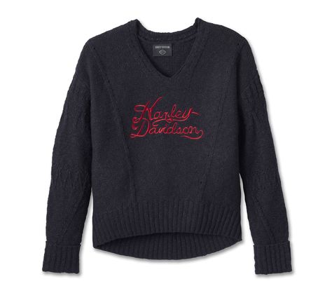 Find Women's Station V-Neck Sweater - Black Beauty at Harley-Davidson.com. Free shipping on orders $50+ and free returns. Boots 2020, Jersey Sweater, New Harley Davidson, Motorcycle Model, Harley Davidson Women, Black Beauty, Sweater Black, Jumpers And Cardigans, V Neck Sweater