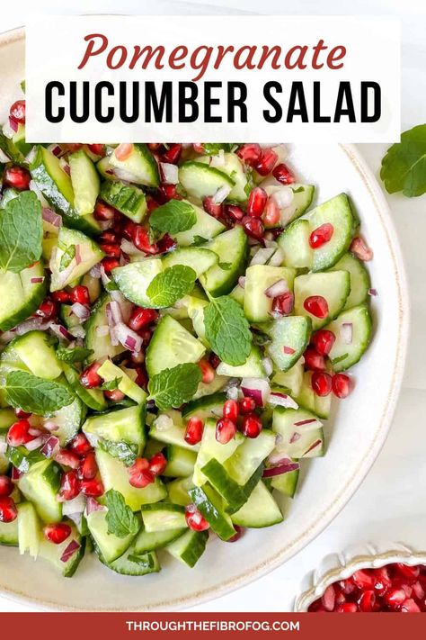 Cucumber Pomegranate Salad Fall Cucumber Salad, Corn And Pomegranate Salad, Pomegranate Fruit Salad, Arugula Pomegranate Salad, Cucumber Grape Salad, Pomegranate Salad Recipes, Pomegranite Salad, Pomegranate Recipes Salad, Fall Salads