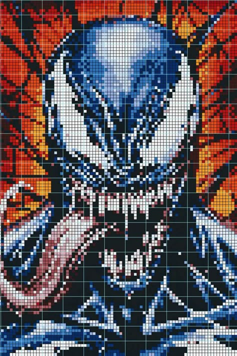 Spiderman Cross Stitch Pattern, Spiderman Pixel Art, Modele Pixel Art, Pixel Art Grid, Graph Paper Art, Pix Art, Tapestry Crochet Patterns, Minecraft Pixel Art, Pixel Art Design