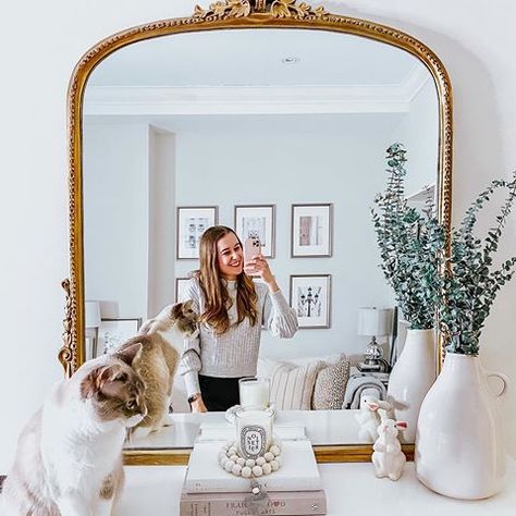 Emma Courtney (@emscourtney) • Instagram photos and videos Parisian Mirror, Gleaming Primrose Mirror, Primrose Mirror, Anthropologie Mirror, Massage Room Decor, Fireplace Mirror, Girls Mirror, Unique Interior Design, Boho Kitchen