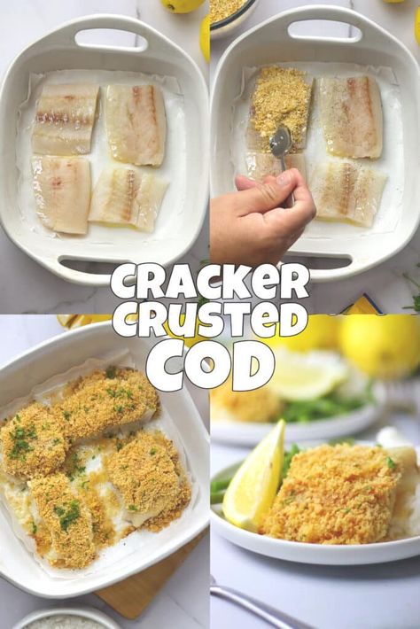 Cod Recipes Oven, Bacon Mushroom Pasta, Oven Baked Cod, Baked Fish Recipe, Easy Fish Dinners, Crusted Cod, Lime Shrimp Recipes, Oven Baked Fish, Baked Cod Recipes