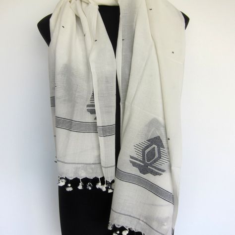 Jamdani Scarves, Handwoven Scarves, Namaste India, Khadi Saree, Handwoven Scarf, Jamdani Saree, Silk Ikat, Social Enterprise, West Bengal