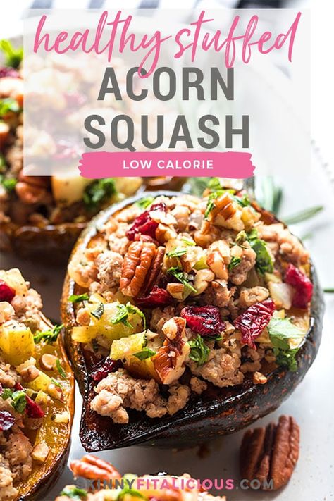 Healthy Stuffed Acorn Squash, Stuffed Acorn Squash Ground Turkey, Acorn Squash With Ground Beef, Ground Turkey Stuffed Acorn Squash, Healthy Acorn Squash Recipes, Acorn Squash Recipe Baked, Chili Stuffed Acorn Squash, Healthy Acorn Squash, Wild Rice Stuffed Acorn Squash