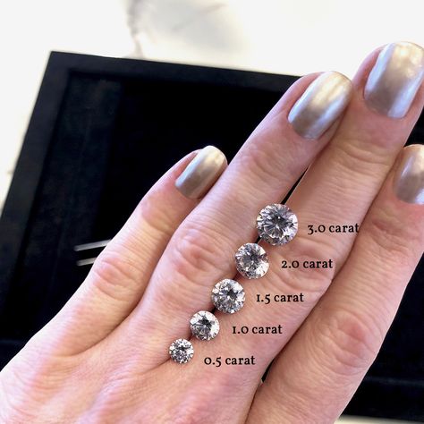 When shopping for an engagement ring it's important to know about carat sizes. Get educated. https://abbysparks.com/custom-jewelry-design-process/ Carat Size Guide, Engagement Rings Size, Trendy Engagement Rings, Carat Sizes, Diamond Carat Size, Airplane Pillow, Jewelry Knowledge, Diamond Ring Engagement, Ring Guide