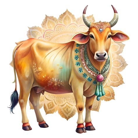 Unique design inspiration, all in one picture. Indian Cow, Mandala Indian, Indian Animals, Cow Drawing, Cow Illustration, Indian Illustration, Cow Clipart, Mandala Background, Halloween Flowers