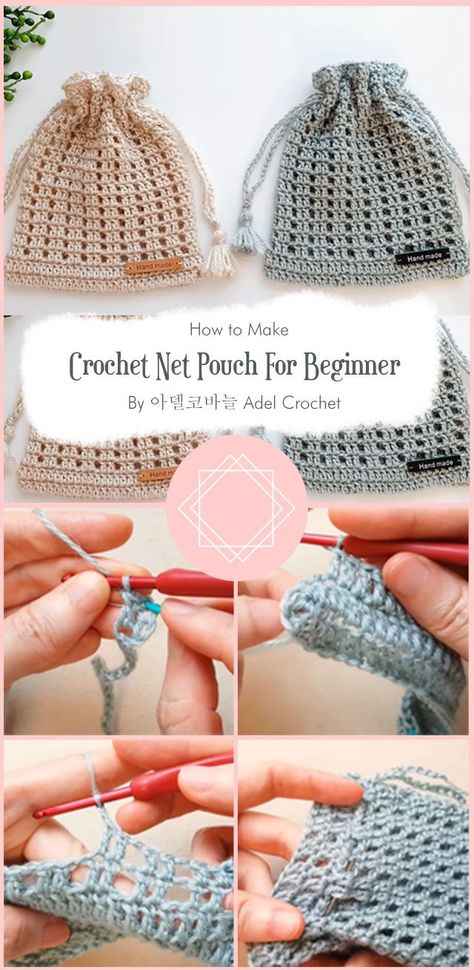 We would like to share very simple way of crocheting a net pouch or purse with this instruction video which has been translated in English, so you can easily follow the basic pattern. Small Bag Crochet Pattern Free, Crochet Mini Pouch Free Pattern, Crochet Small Bag Pattern Free, Mini Crochet Pouch, Pouch Crochet Pattern Free, Small Pouch Crochet, Mini Pouch Crochet, Crochet Pouch Free Pattern, Easy Crochet Pouch