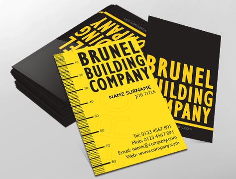 Contemporary business card design, ideal for building contractors. Customise a range of business card templates online for print at www.brunelone.com/premium-business-cards/designs Contractor Business Card, General Contractor Business, Calling Card Design, Contractor Business, Business Card Ideas, Company Business Cards, Magazine Layouts, Premium Business Cards, Business Card Psd