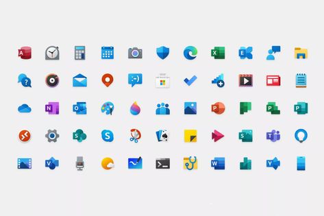 How Microsoft designed its new colorful Windows 10 icons - The Verge Microsoft Icons, Fluent Design, Design Theory, Computer Icon, Google Calendar, Windows Operating Systems, Ui Inspiration, The Verge, Settings App