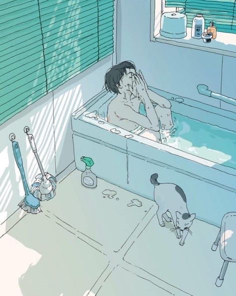 Bathroom Drawing, Man Posing, Japanese Animated Movies, Boy Illustration, Retro Photography, Japanese Animation, Make You Cry, Character Design Male, Environment Concept Art