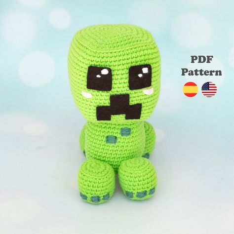 Creeper Amigurumi Crochet Pattern Pdf PDF Pattern ENG / ESP - Etsy Minecraft Knitting, Minecraft Crochet Patterns, Minecraft Crochet, Minecraft Pattern, Creeper Minecraft, Fun Crochet Projects, Diy Crochet Projects, Unique Crochet, Learn To Crochet