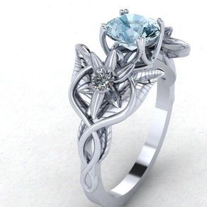 Elvish Flower And Leaves Infinity Symbol Engagement Ring by Mary Nolan Elvish Furniture, Elvish Wedding, Lotr Wedding, Fantasy Wedding, Infinity Symbol, Turquoise Rings, Halo Engagement Rings, Pretty Rings, Rings Wedding