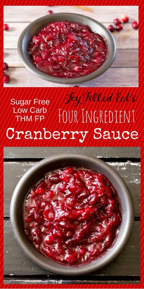 Sugar Free Cranberry Sauce with only four ingredients. Five min of prep & the smell of cranberries, cinnamon, & vanilla will fill your house. Low Carb THM FP via @joyfilledeats Afghani Food, Sugar Free Cranberry Sauce, Mini Thanksgiving, Thm Snacks, Thm Fp, Best Cranberry Sauce, Easy Cranberry Sauce, Cranberry Orange Sauce, Keto Thanksgiving