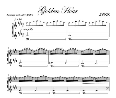 Golden Hour Jvke, Golden Hour Piano, Piano Gifts, Self Learning, Something Just Like This, E Major, Solo Music, C Major, Easy Learning