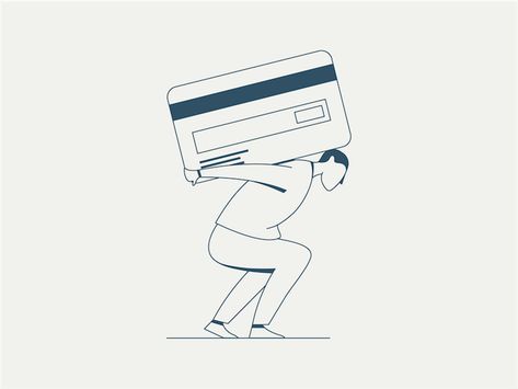 Credit Card Debt by Mia Ditmanson for Siege Media on Dribbble Economic Illustration, Tarot Card Illustration, App Illustration, Money Worries, Battle Of The Bands, Journal Inspiration Writing, Online Loans, Layout Architecture, Credit Card Debt