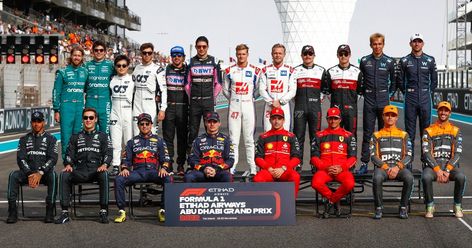 F1 Group Photo, F1 2023, Abu Dhabi Grand Prix, Mick Schumacher, Formula Racing, Formula 1 Car, Real Men, Group Photo, F1 Drivers