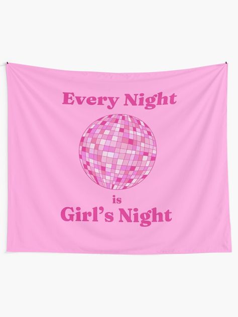 Tapestry, Art, illustration, print, every night is girls night Tapestry,barbie Tapestry,barbie movie Tapestry, pink Tapestry, disco ball Tapestry, disco Tapestry, slay Tapestry, quote Tapestry, barbie 2023 Tapestry, barbie merch, feminist Tapestry, girly Tapestry, female Tapestry, feminism Tapestry, girl Tapestry, wall art, home decor, wall decor, decor, barbie home decor Barbie Tapestry, Girly Tapestry, Janecore Aesthetic, Barbie Home Decor, Disco Ball Illustration, Barbie Merch, Pink Tapestry, Quote Tapestry, Barbie 2023