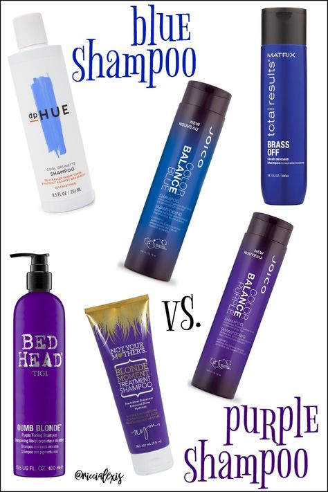 If you have lightened your hair and want to keep it super blonde then you either need to use blue or purple shampoo but do you know which one to use?? Check out the post to see which color is best suited for your hair! #BlueShampoo #PurpleShampoo #ColorTreatedHair #HairProducts #Shampoo Blue Toner For Blonde Hair, Best Purple Shampoo For Brassy Hair, Best Shampoo For Blonde Colored Hair, Best Purple Shampoo For Gray Hair, Toner For Grey Hair Natural, How To Use Purple Shampoo As A Toner, Blue Shampoo Before And After, Best Purple Shampoo Blondes, Blue Or Purple Shampoo