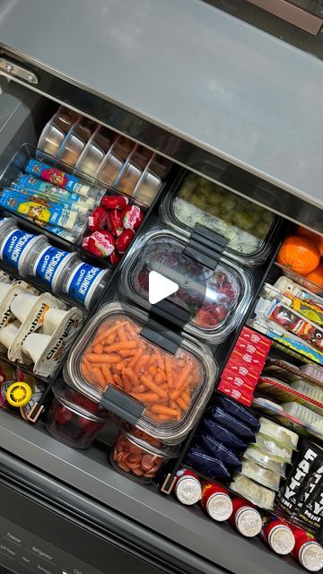 Catherine Benson on Instagram: "Snack drawer restocked just in time for labor day weekend! 😎   #asmr #snackdrawer #restock #snackdrawerrestock #momlife #groceryrestock #organizedfridge #snacks" Refrigerator Snack Drawer, Snack Drawer Organization, Cold School Lunches, Snack Drawer, Refrigerator Drawers, Drawer Organization, Refrigerator Organization, Fridge Organization, Labour Day Weekend