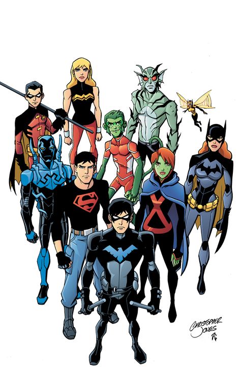 Young Justice (DC), art by Christopher Jones Cassandra Sandsmark, Young Justice Invasion, Young Justice Comic, Young Justice League, Kid Flash, Martian Manhunter, Univers Dc, Arte Dc Comics, Tim Drake