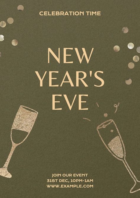 New Years Eve Poster Design, New Years Eve Poster, Eve Poster, New Year Champagne, Christmas Poster Design, New Year Post, Shiva Art, Awesome Designs, Christmas Poster