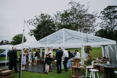 Rustic boho marquee cocktail wedding. 10m x 6m clear roof marquee with outside festoon lit dance floor. Hired from The Party Hire Co. located on the Central Coast NSW. www.thepartyhireco.com.au Marquee Cocktail Wedding, Wedding Marquee Ideas, Backyard Fireplace Patio, Backyard Entertaining Space, Backyard Lighting Diy, Backyard Dining, Wedding Marquee, Water Feature Wall, Venue Inspiration