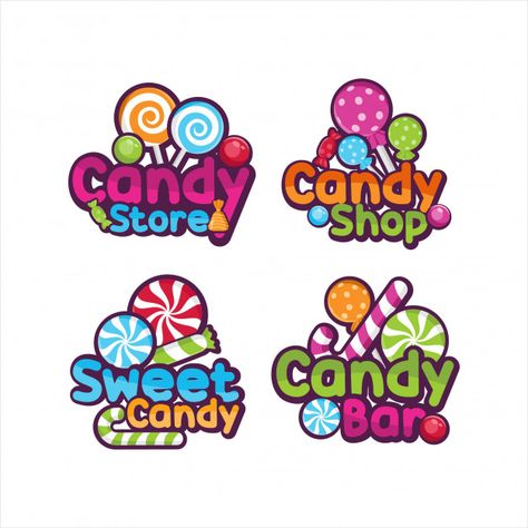 Candy Shop Logo, Tasty Logo, Donut Logo, Sweet Logo, Candy Logo, Food Logo Design Inspiration, Chocolate Logo, Chocolate Labels, Cafe Posters