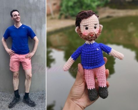 Mini Me Doll Custom Look Alike Plush Toy Custom Amigurumi - Etsy Crochet Portrait, Personalized Crochet, Crochet Gift, Custom Crochet, Body Picture, Pictures Of People, Custom Portrait, Cute Plush, Crochet Gifts