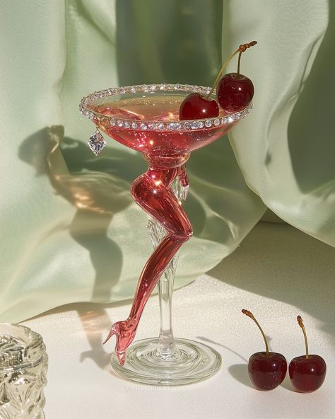 When your cocktail's got legs for days and a garnish that slays🦵🍒🍸 #Iridescent #IridescentAIArt #Cherries #Cocktail #LegsForDays Watermelon Garnish Cocktail, Cocktail House Party, Bar Deco, Health Art, Day Party Ideas, Pretty Drinks, Celebrate Love, Dream House Decor, Day Party