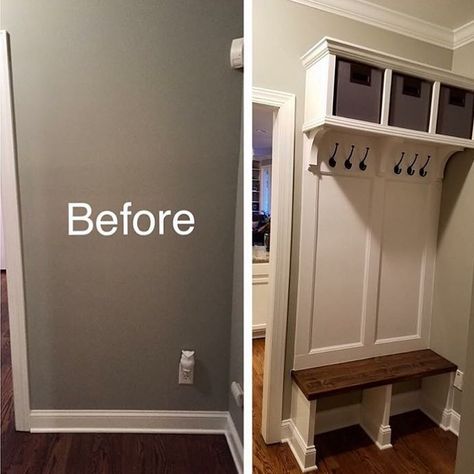 Mud Bench, Corner Hall Tree, Small Mudroom Ideas, Diy Projects For Adults, Mudroom Remodel, Mud Room Entry, Diy Entryway, Mudroom Design, Hall Decor