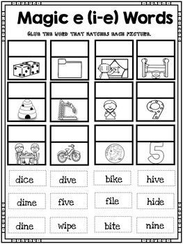 Magic e (i-e) Words! Word Work Activities - No Prep! Short I Worksheets, Phonic Activities, Er Words, 2nd Grade Reading Worksheets, Sequence Writing, First Grade Words, Punctuation Worksheets, Secret Stories, Phonics Blends